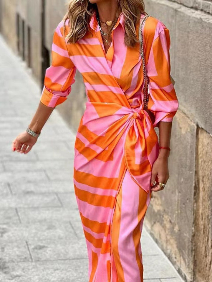 Arkisha - Frauen-Wickelkleid Midi Schick