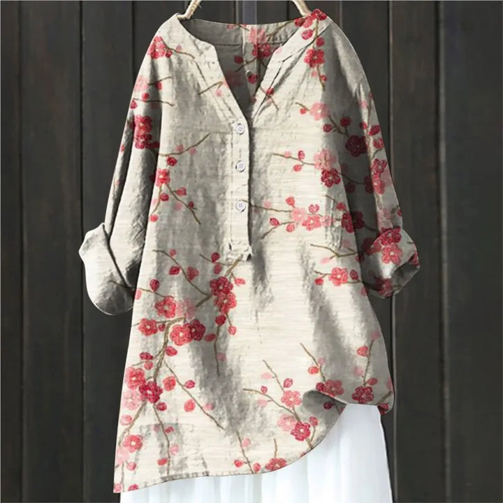 Leah - Elegante und Bequeme Blumenbluse