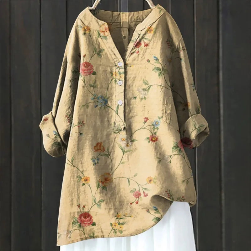 Leah - Elegante und Bequeme Blumenbluse
