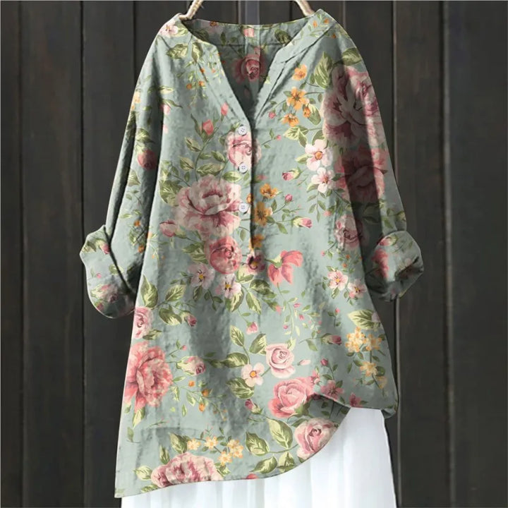 Leah - Elegante und Bequeme Blumenbluse