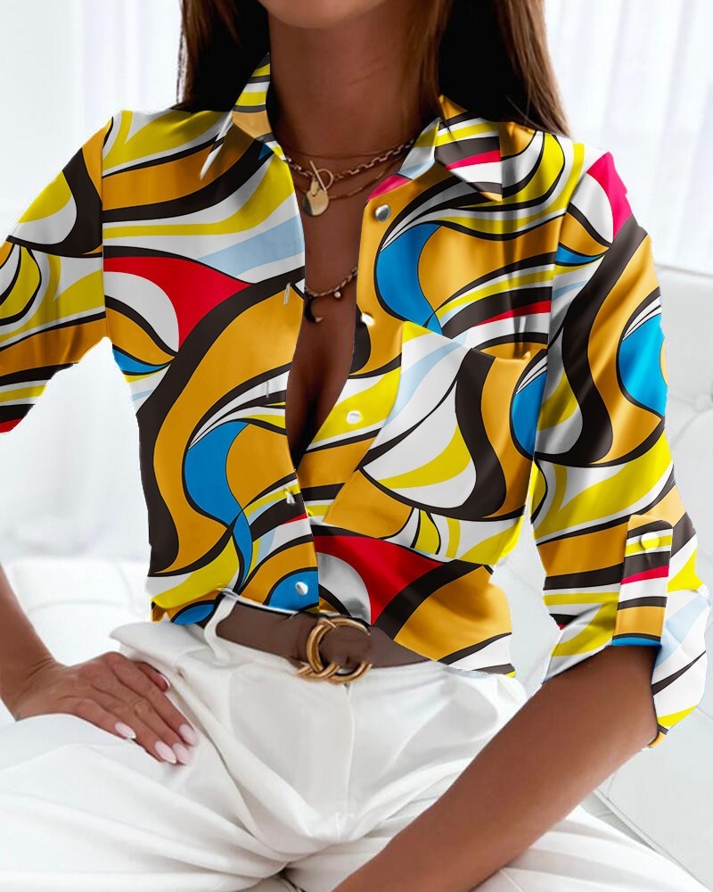 Chiara – Elegantes Slim-Fit Hemd mit Modischem Print