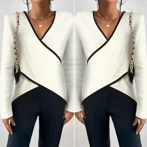 Freydis - Damen-Langarmshirt mit V-Ausschnitt