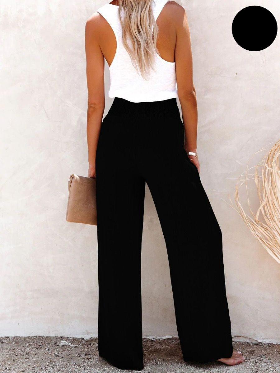 Sophia – Hoch taillierte Hose aus Baumwolle & Leinen