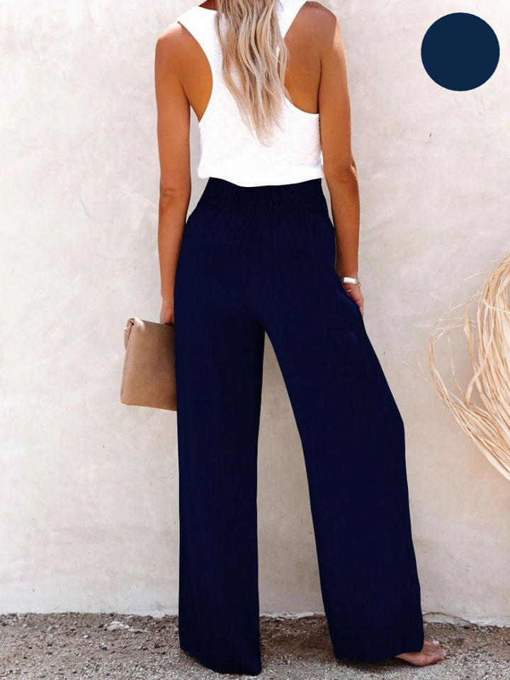 Sophia – Hoch taillierte Hose aus Baumwolle & Leinen