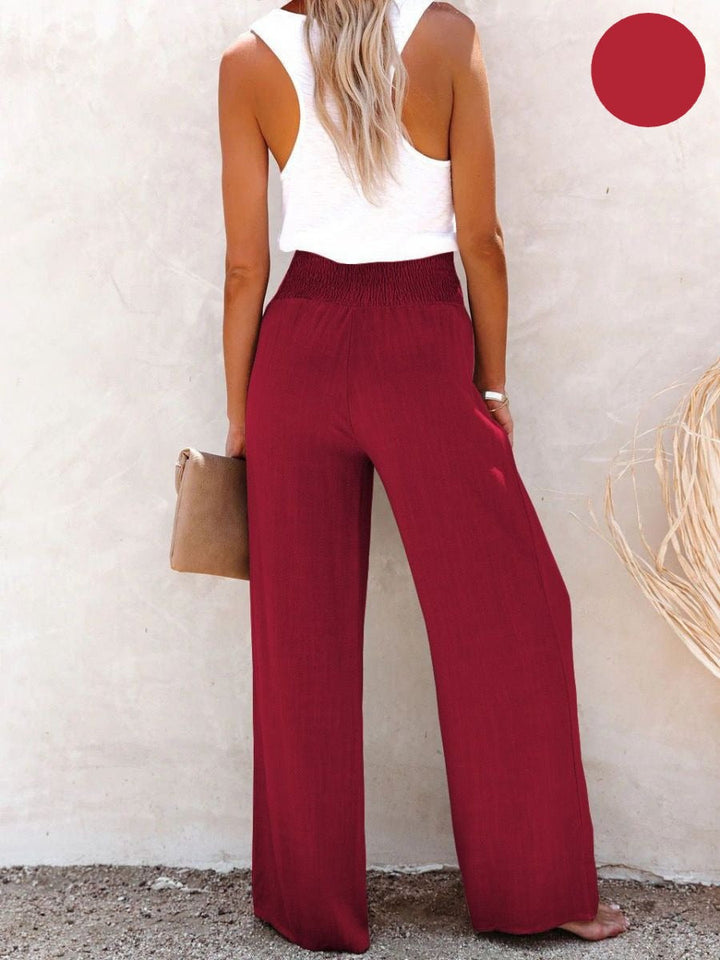 Sophia – Hoch taillierte Hose aus Baumwolle & Leinen