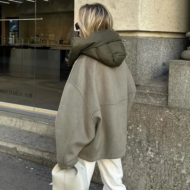 Kyra | Jacke mit Kapuze aus Wolle für Frauen