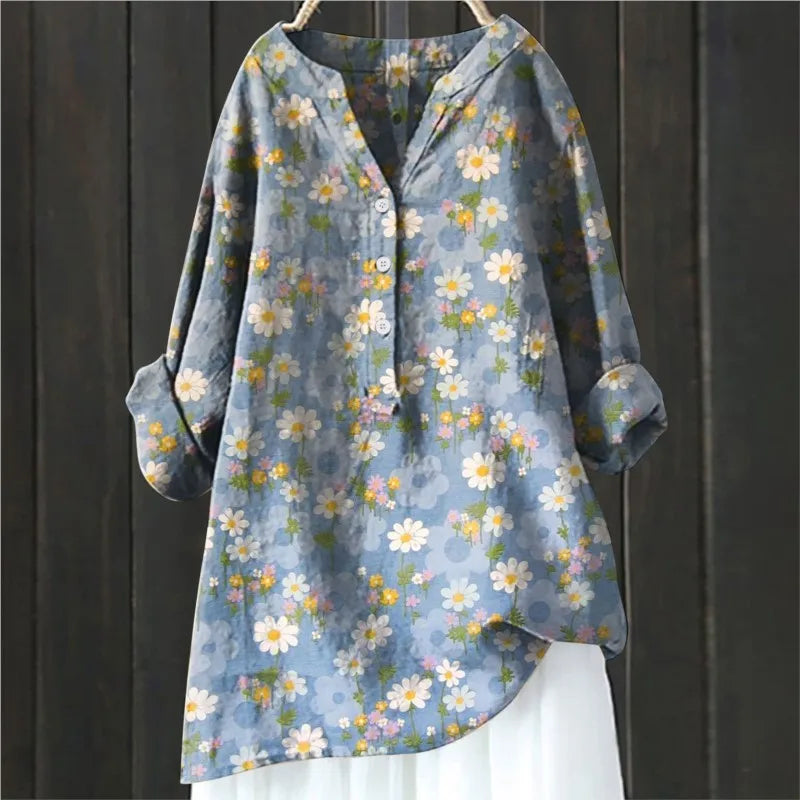 Leah - Elegante und Bequeme Blumenbluse