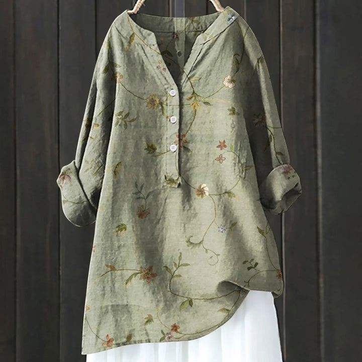 Leah - Elegante und Bequeme Blumenbluse