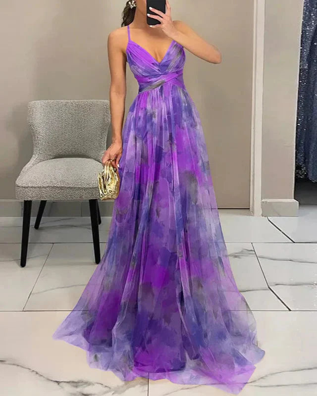 Gwendolyn - Elegantes Maxikleid mit Blumenmuster für Damen