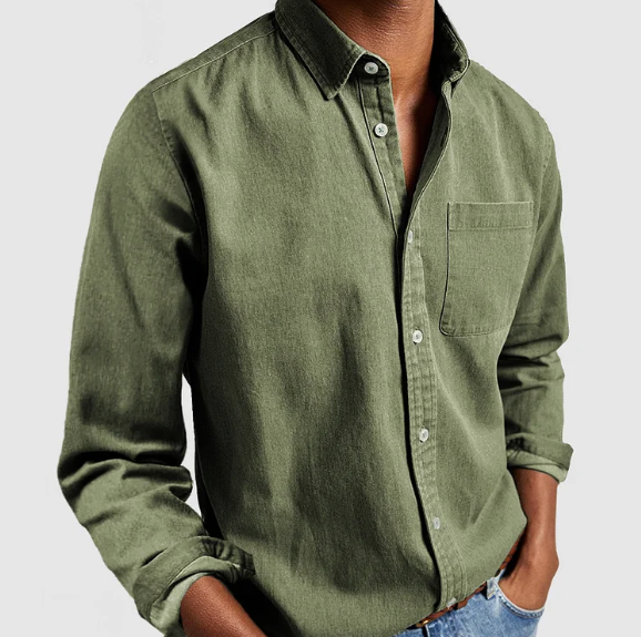 Evander - Herren Freizeit-Jeanshemd, Sanfte Baumwollmischung