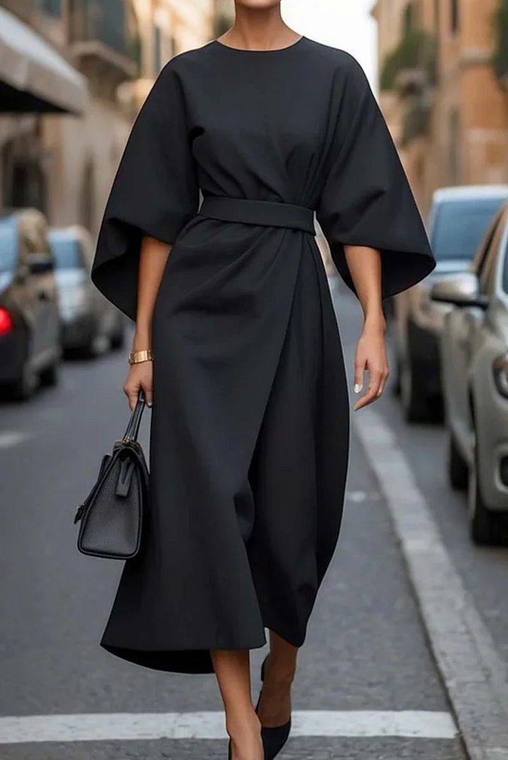 Katrin – Klassisches Maxi-Kleid mit Gürtel für jeden Anlass