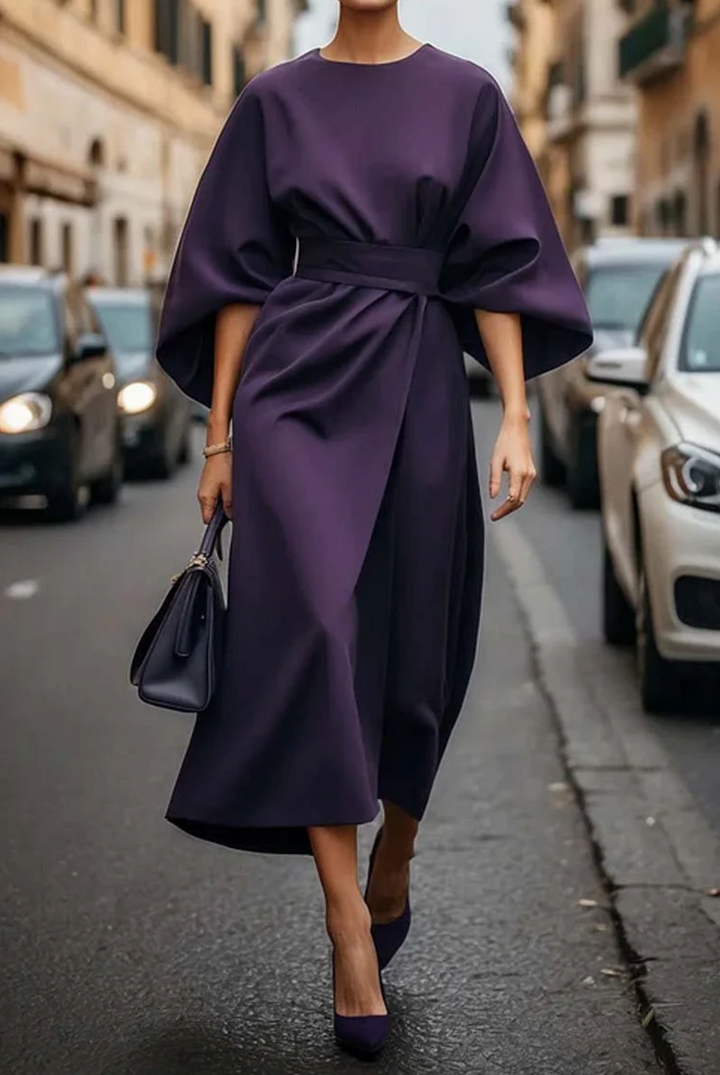 Katrin – Klassisches Maxi-Kleid mit Gürtel für jeden Anlass
