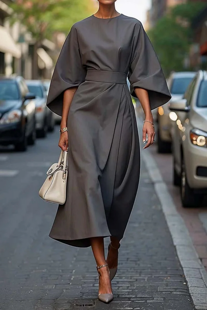 Katrin – Klassisches Maxi-Kleid mit Gürtel für jeden Anlass