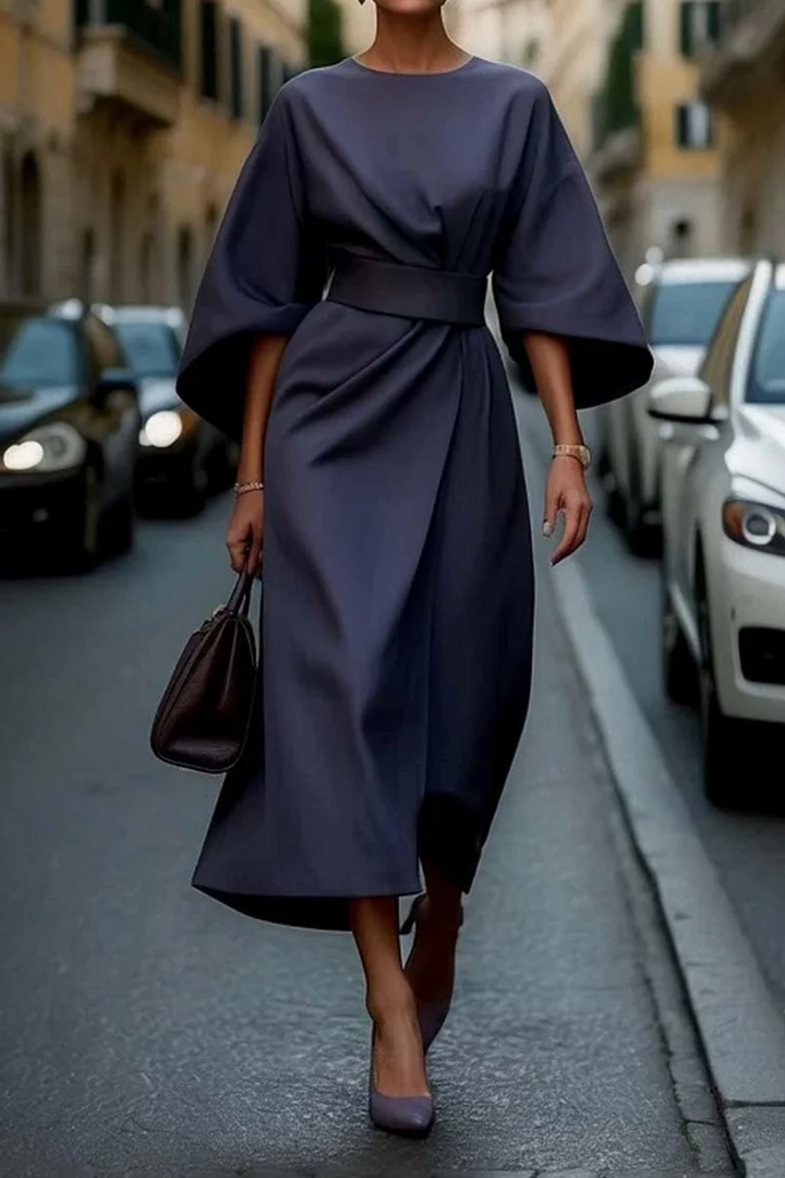 Katrin – Klassisches Maxi-Kleid mit Gürtel für jeden Anlass