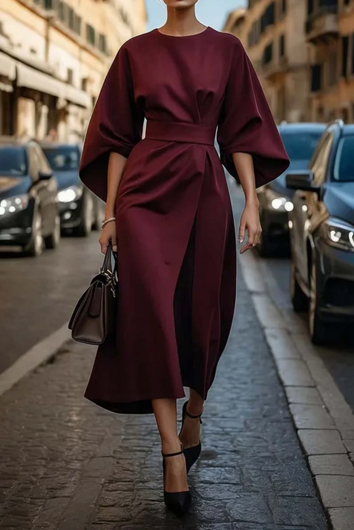 Katrin – Klassisches Maxi-Kleid mit Gürtel für jeden Anlass