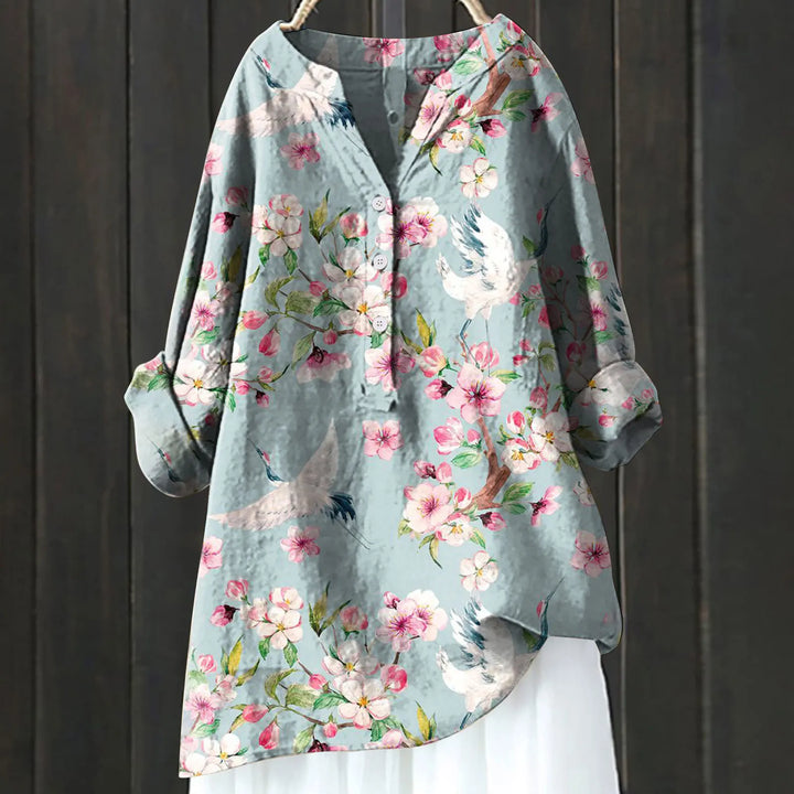 Leah - Elegante und Bequeme Blumenbluse