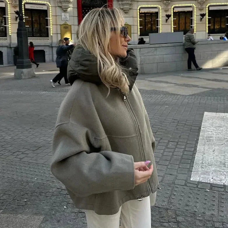 Kyra | Jacke mit Kapuze aus Wolle für Frauen