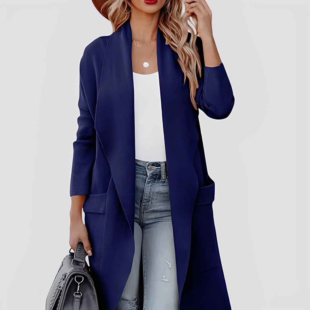 Chantal - Bequeme lange Tweed-Strickjacke für Damen