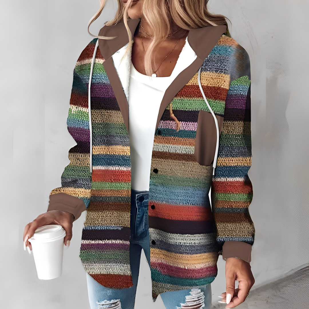 Martina - Komfortable Wolljacke mit Kapuze für Damen