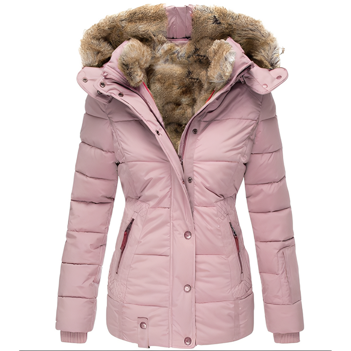 Odelia - Stilvolle, körpernahe Jacke mit Pelzkragen für Damen
