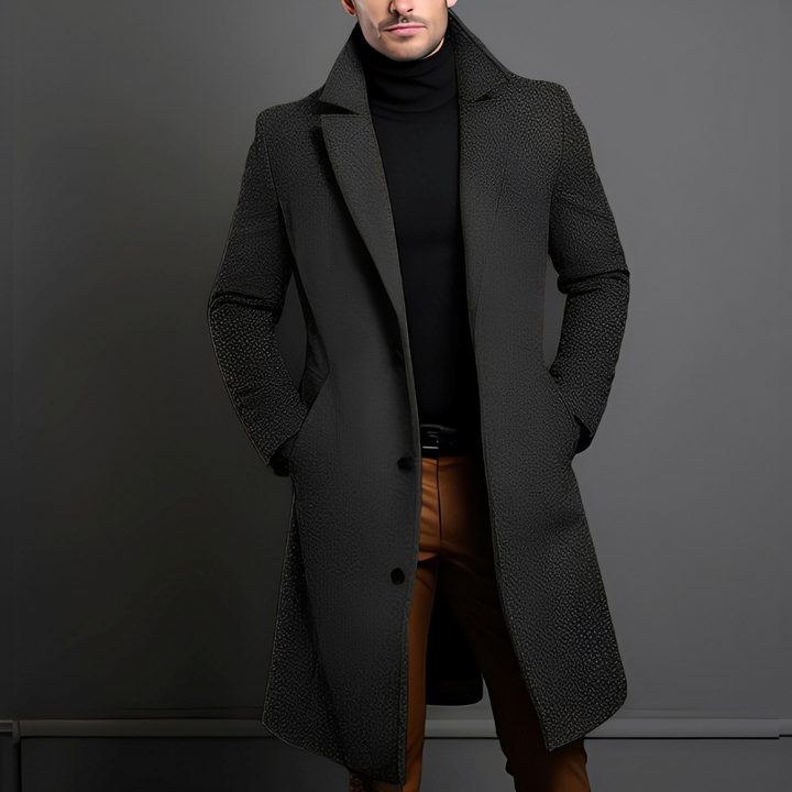 Zackary - Gemütlicher, mittellanger Herren-Wollmantel