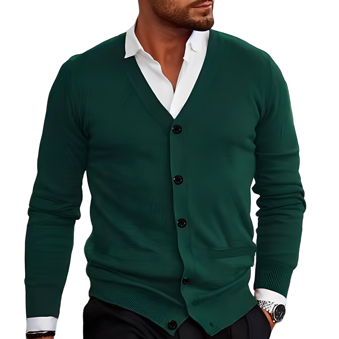 Holden - Komfortable Herren-Strickjacke aus Baumwolle mit Knöpfen