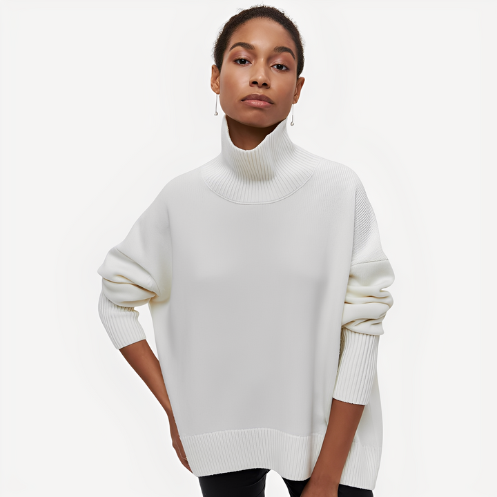 Margery - Damenpullover mit lockerem Schnitt und hohem Kragen