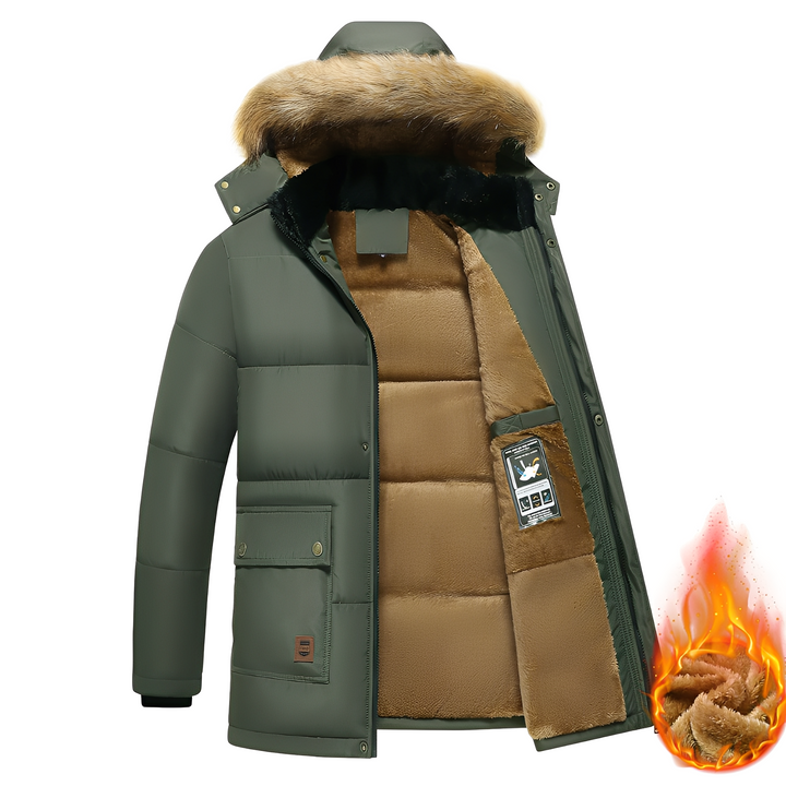 Crispian - Wärmerer Parka-Mantel mit abnehmbarer Kapuze für Männer