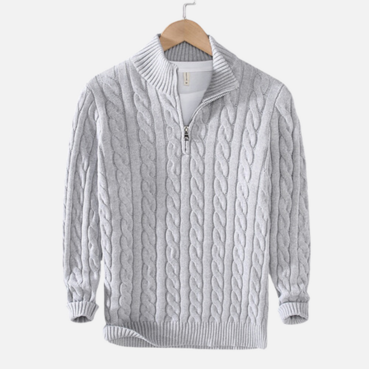 Corvus - Herrenpullover mit halbem Reißverschluss