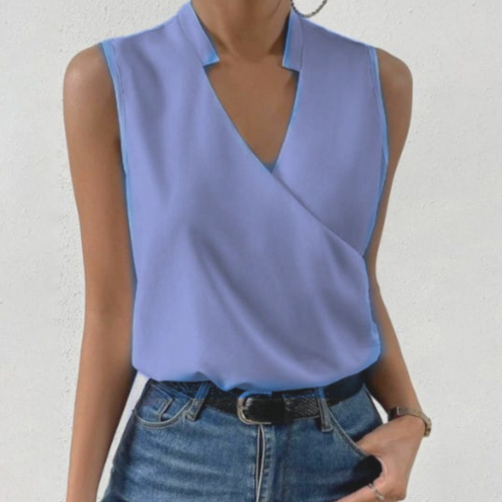 Jobelyn - Legeres Damen-Sommertop mit V-Ausschnitt