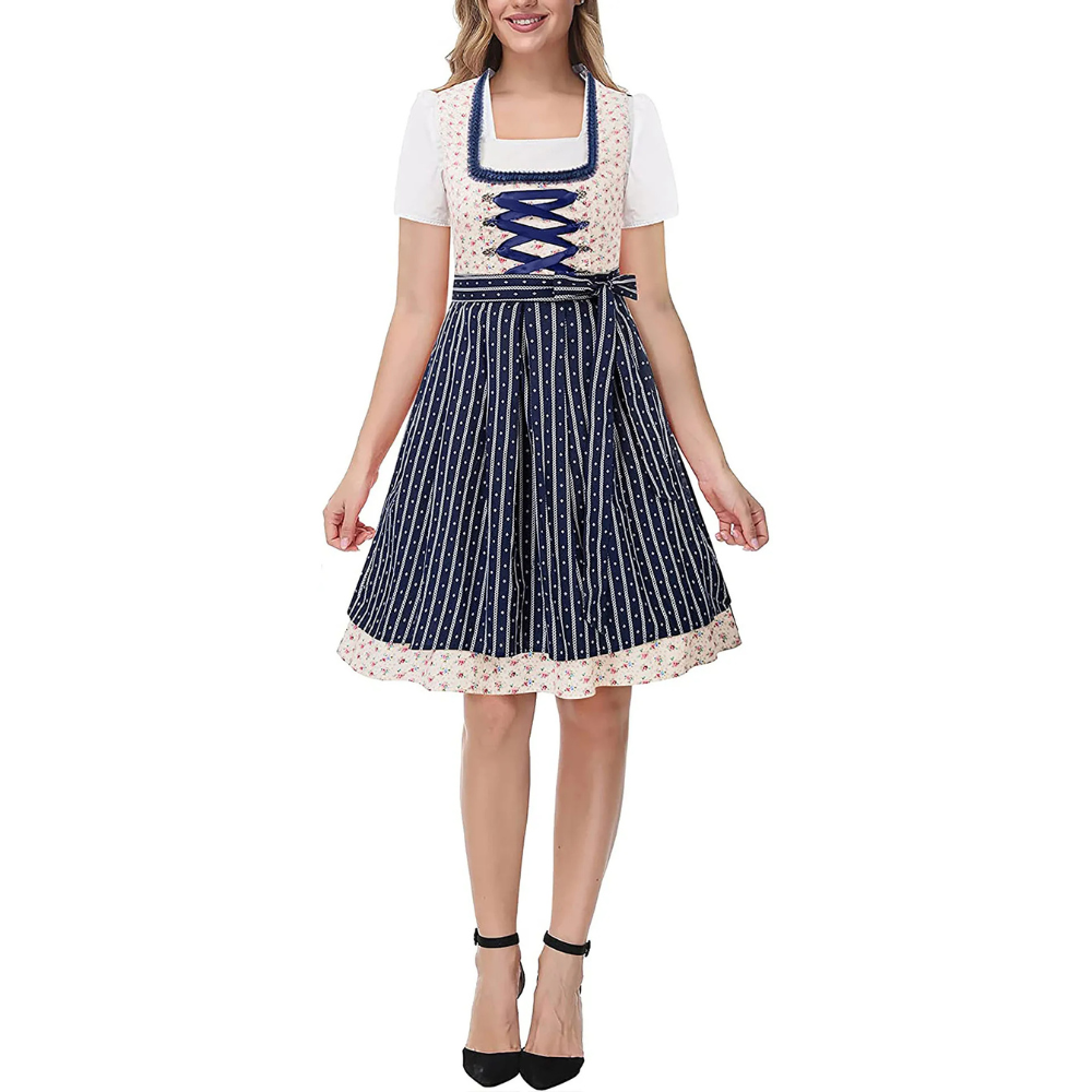 Haven - Damen Elegantes Blaues Dirndl für das Oktoberfest