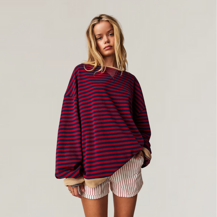 Margie - Oversize Strickpullover mit Streifen