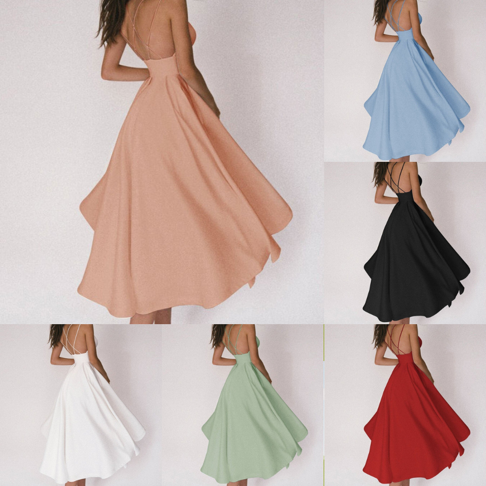 Gabriella - Satin-Kleid mit überkreuzten Trägern