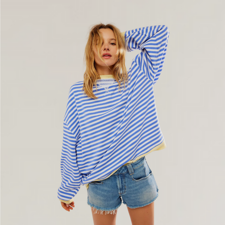 Margie - Oversize Strickpullover mit Streifen