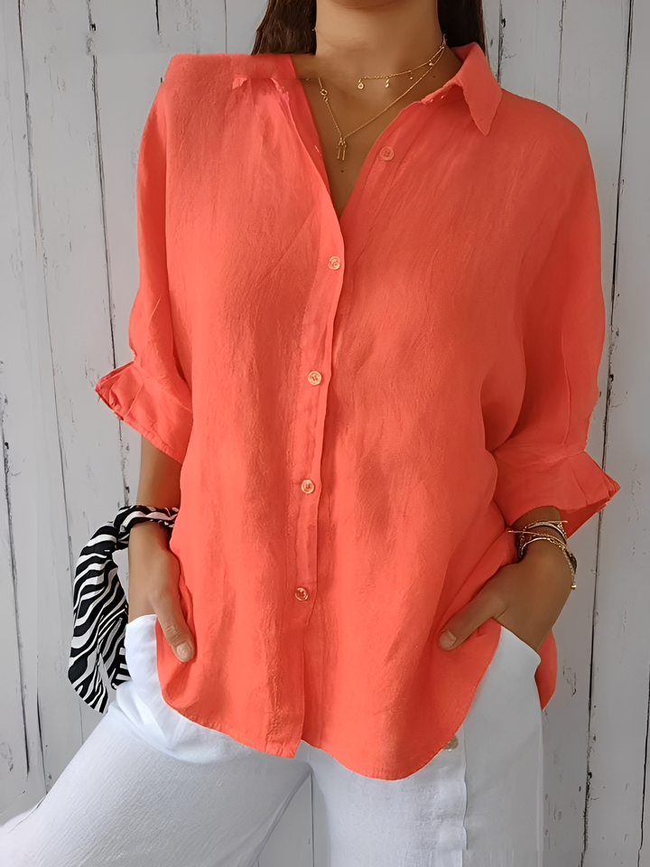Griselda - Lockere Baumwoll-Leinen-Bluse für Damen