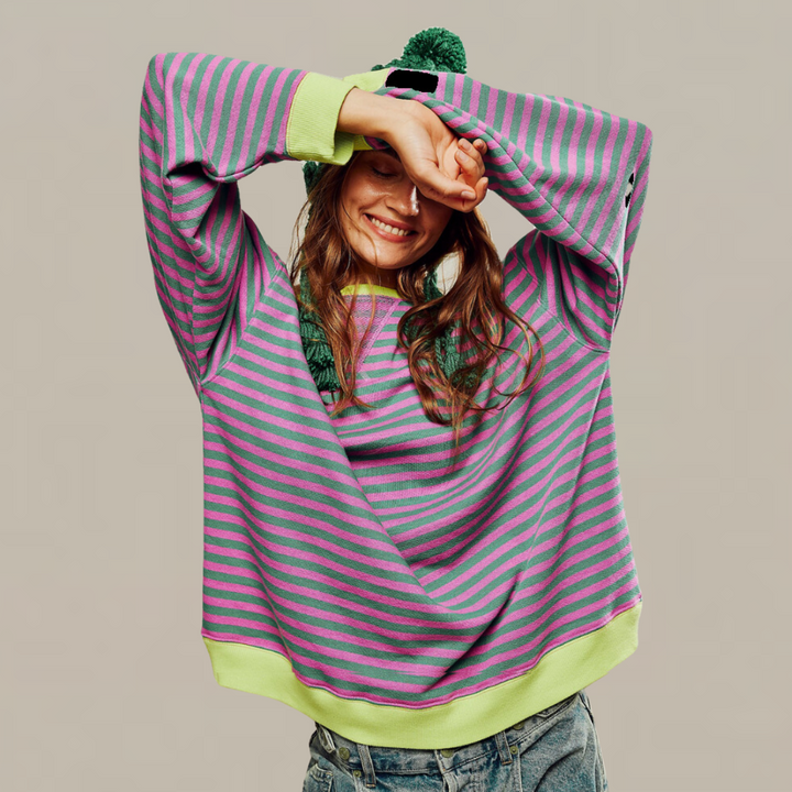 Margie - Oversize Strickpullover mit Streifen
