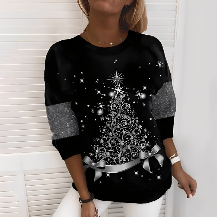 Elizabeth - Festlicher Damenpullover mit Tannenbaum-Muster