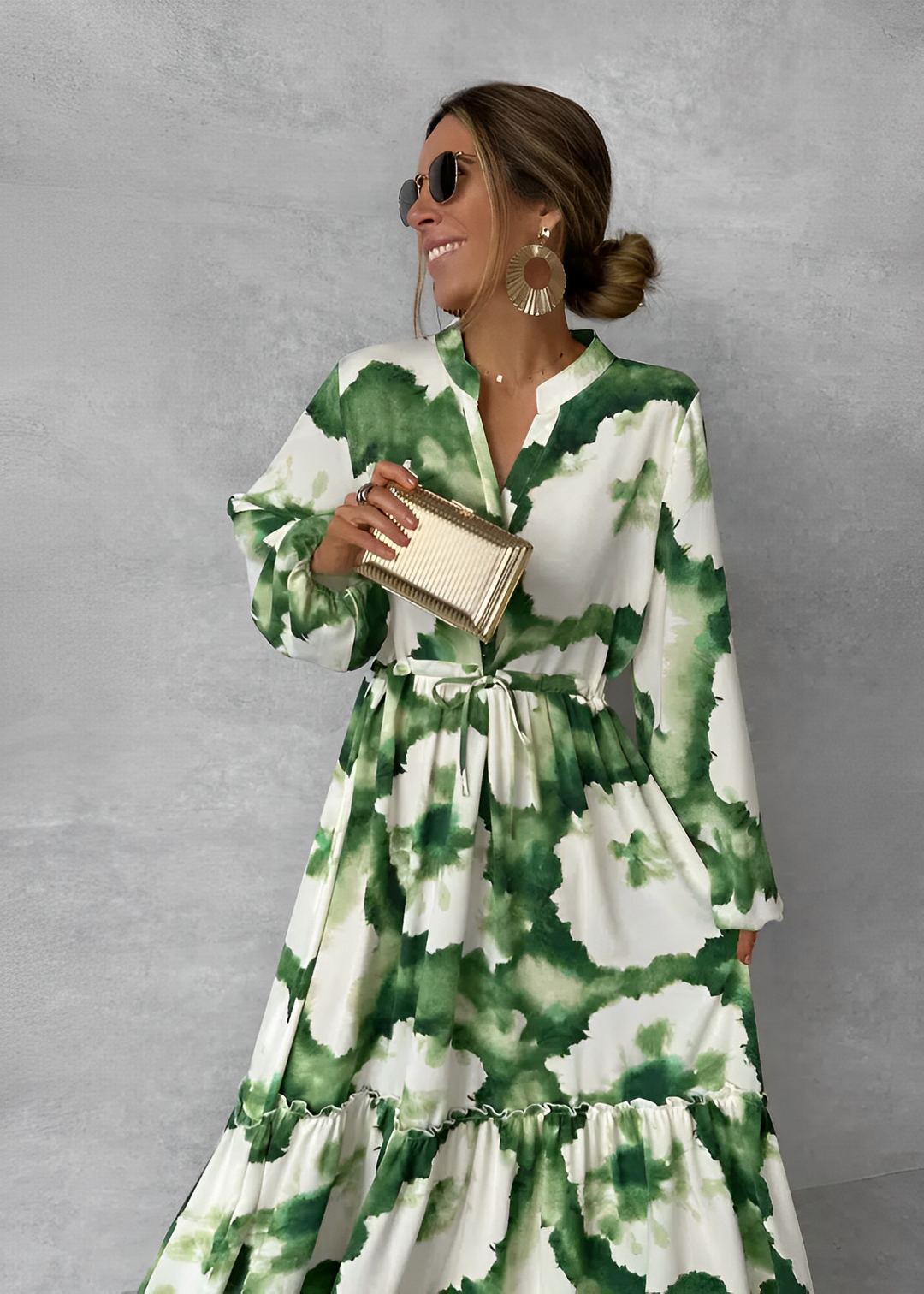 Julia - Langes Kleid mit Druck für Damen