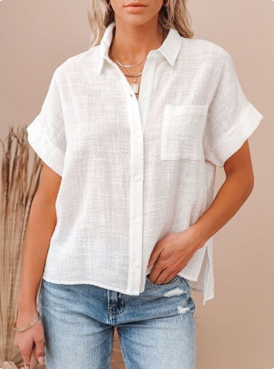 Janice - Legere Bluse aus Baumwolle und Leinen