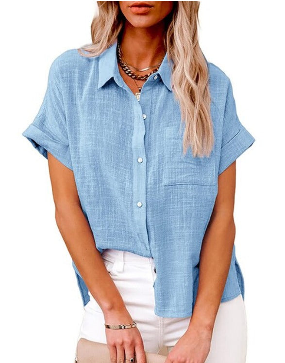 Janice - Legere Bluse aus Baumwolle und Leinen