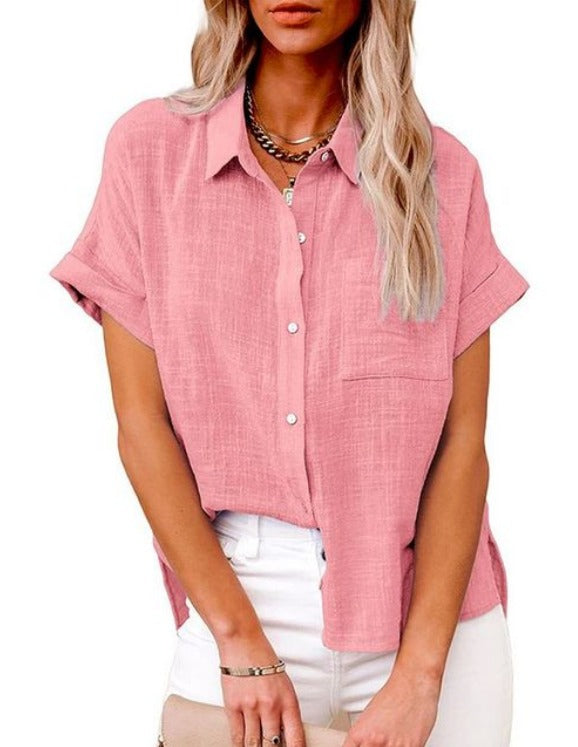 Janice - Legere Bluse aus Baumwolle und Leinen