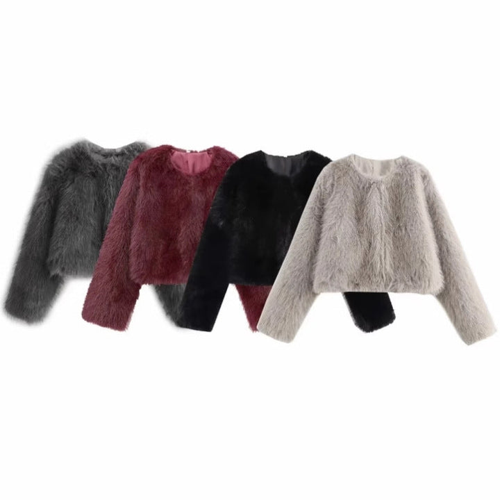 EmberCozy - Winterledermantel mit Pelzverzierungen