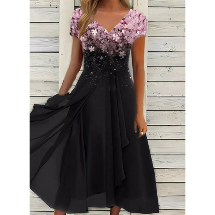 Mauricia - Elegantes Midi-Spitzenkleid mit floralem Design