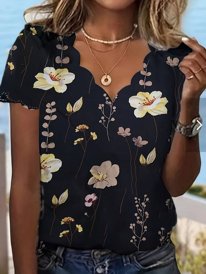 Alyana - Ausgestelltes Bluse mit Blumenmuster