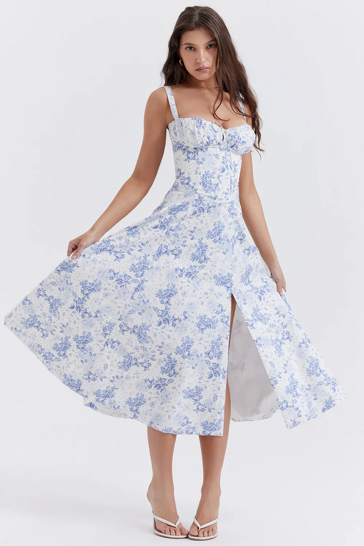 Chelsy – Bustier-Sommerkleid mit Blumenmuster