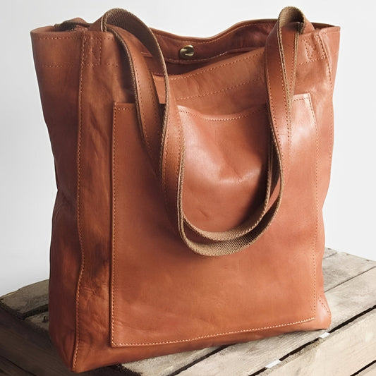 Toni – Elegante Ledertasche mit Wildlederfutter