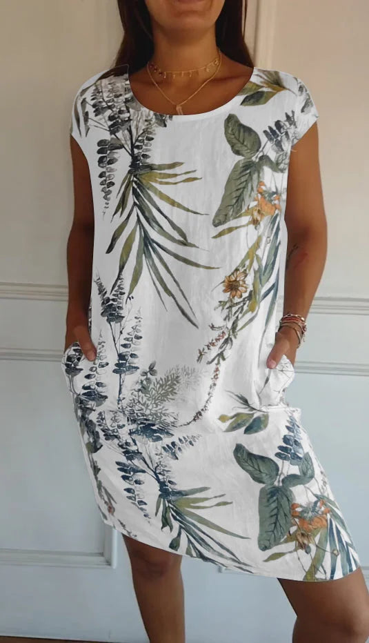 Britt – Kleid mit Druck und rundem Halsausschnitt