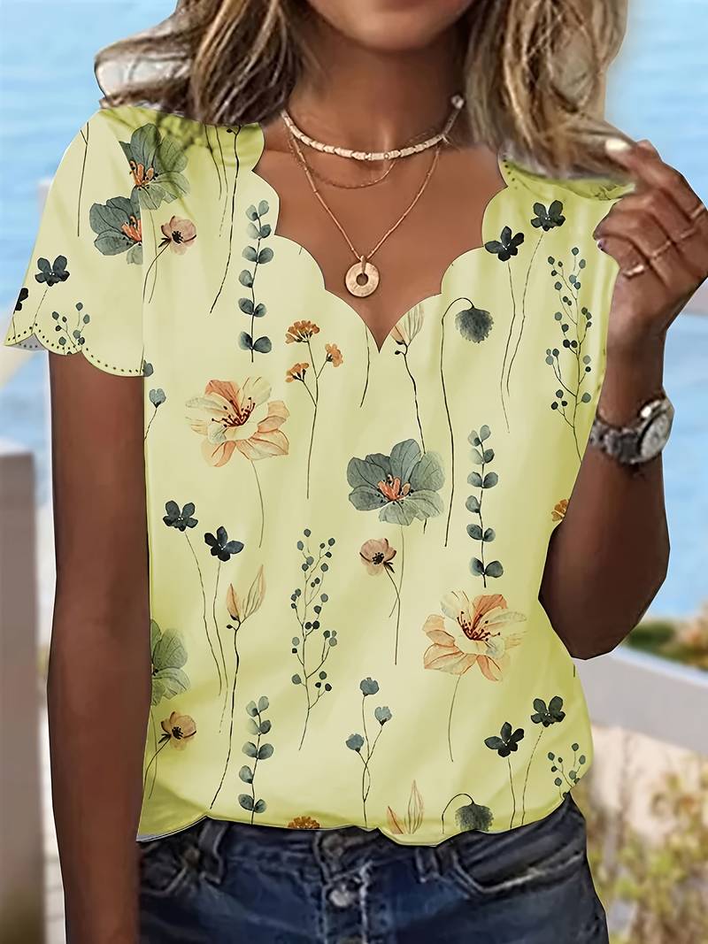 Alyana - Ausgestelltes Bluse mit Blumenmuster