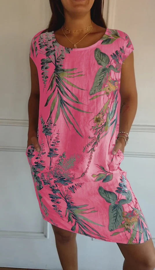 Britt – Kleid mit Druck und rundem Halsausschnitt
