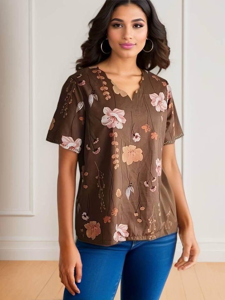 Alyana - Ausgestelltes Bluse mit Blumenmuster